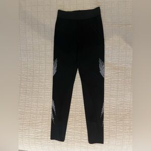 Black Leggings with bedazzle silver design